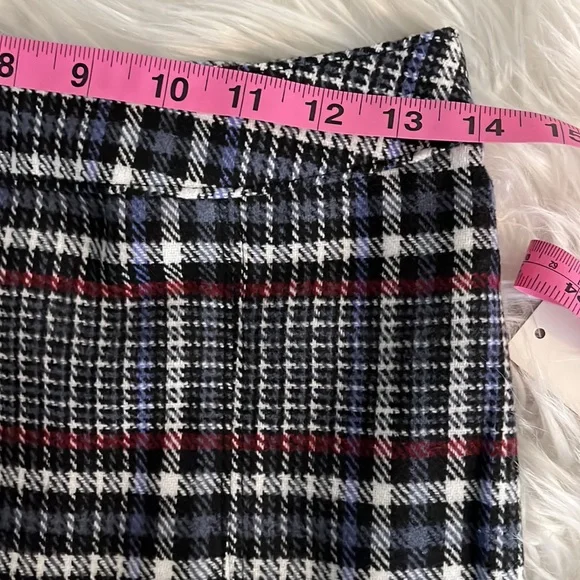 Plaided Mini Skirt Blue & Black Side Split Back Zipper Juniors Size Small - Picture 7 of 9